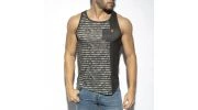 DEBARDEUR FLOWERY STRIPED NOIR TS282 - ES COLLECTION