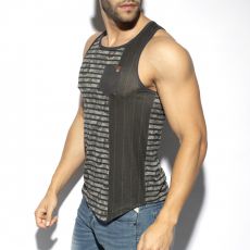 DEBARDEUR FLOWERY STRIPED NOIR TS282 - ES COLLECTION