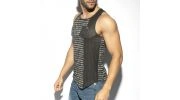 DEBARDEUR FLOWERY STRIPED NOIR TS282 - ES COLLECTION