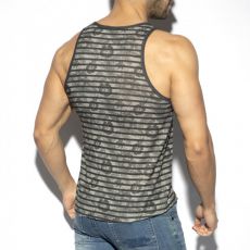 DEBARDEUR FLOWERY STRIPED NOIR TS282 - ES COLLECTION