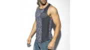 DEBARDEUR FLOWERY STRIPED MARINE TS282 - ES COLLECTION