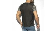 T-SHIRT FLOWERY STRIPED NOIR TS281 - ES COLLECTION