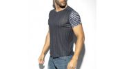 T-SHIRT FLOWERY STRIPED MARINE TS281 - ES COLLECTION