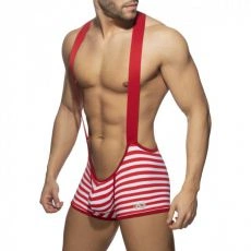 SHORT A BRETELLES VELVET RAYE ROUGE - ADDICTED
