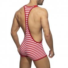 SHORT A BRETELLES VELVET RAYE ROUGE - ADDICTED