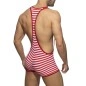 SHORT A BRETELLES VELVET RAYE ROUGE - ADDICTED