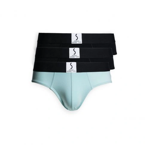 LOT DE 3 SLIPS ATHESANS BLEU ATOLL ET NOIR - S BORDEAUX® 