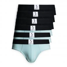 LOT DE 6 SLIPS ATHESANS BLEU ATOLL ET NOIR - S BORDEAUX® 