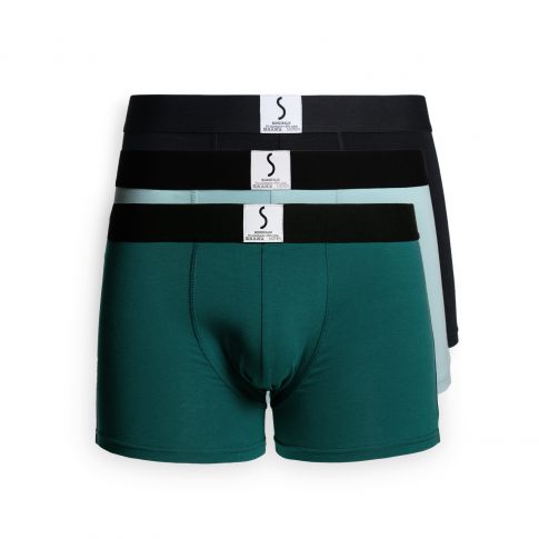 LOT DE 3 BOXERS ARPENANS CEDRE, ATOLL, NOIR - S BORDEAUX® 