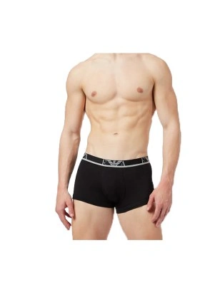 LOT DE 3 BOXERS NOIR/VERT FONCE - STRETCH COTON - EMPORIO ARMANI 