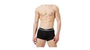 LOT DE 3 BOXERS NOIR/VERT FONCE - STRETCH COTON - EMPORIO ARMANI 