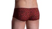 BOXER SHORTY LEOPARD ROUGE EN POLYAMIDE HOT PANTS M800 - MANSTORE