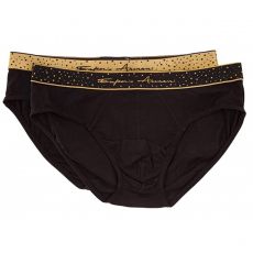 COFFRET DE 2 SLIPS STRECHT COTON NOIR - EMPORIO ARMANI