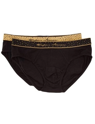 COFFRET DE 2 SLIPS STRECHT COTON NOIR - EMPORIO ARMANI