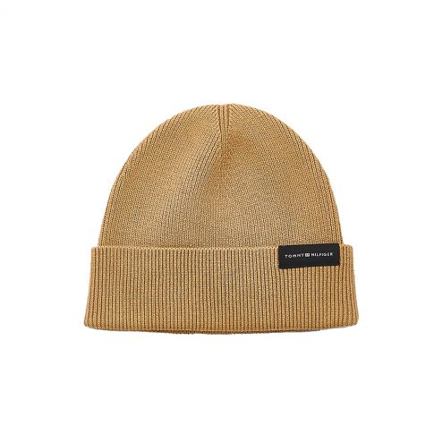 BONNET UPTOWN EN LAINE ET COTON CAMEL M07865 - TOMMY HILFIGER