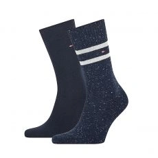 PACK DE 2 PAIRES DE CHAUSSETTES A RAYURE MARINE - TOMMY