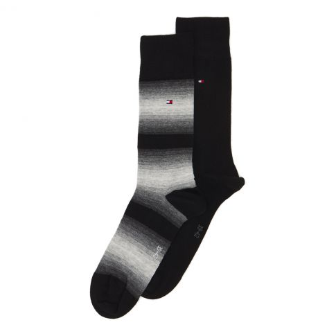 PACK DE 2 PAIRES DE CHAUSSETTES A RAYURES NOIR ET GRIS 701210537 - TOMMY HILFIGER