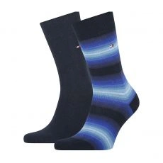 PACK DE 2 PAIRES DE CHAUSSETTES A RAYURES BLEU ET NOIR - TOMMY HILFIGER