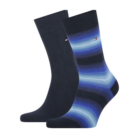PACK DE 2 PAIRES DE CHAUSSETTES A RAYURES BLEU 701210537 - TOMMY HILFIGER