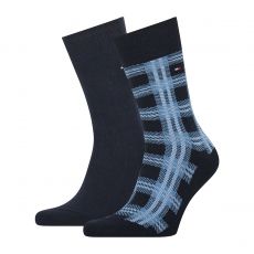 PACK DE 2 PAIRES DE CHAUSSETTES A CARREAUX BLEUS 701211050 - TOMMY HILFIGER