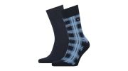 PACK DE 2 PAIRES DE CHAUSSETTES A CARREAUX BLEUS - TOMMY HILFIGER