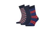 COFFRET CADEAU DE 3 PAIRES DE CHAUSSETTES RAYEES ROUGE ET MARINE - TOMMY HILFIGER