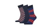 COFFRET CADEAU DE 3 PAIRES DE CHAUSSETTES RAYEES ROUGE ET MARINE - TOMMY HILFIGER
