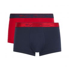 COFFRET DEUX BOXERS MARINE/ROUGE + UNE POCHETTE - EMPORIO ARMANI