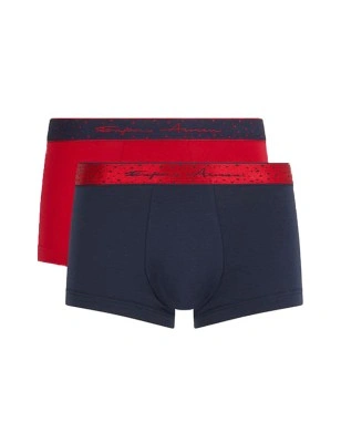 COFFRET DEUX BOXERS MARINE/ROUGE + UNE POCHETTE - EMPORIO ARMANI