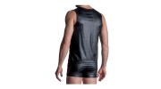 DEBARDEUR NOIR POLYURETHANE SLIM TANK M2112 - MANSTORE