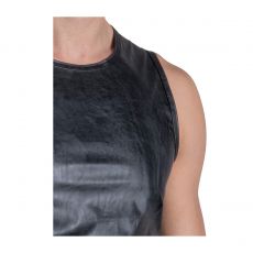 DEBARDEUR NOIR POLYURETHANE SLIM TANK M2112 - MANSTORE