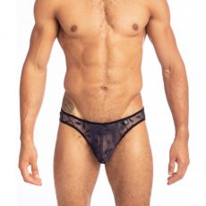SLIP TRANSPARENT EN TULLE BRODE MARINE POISON IVY L HOMME INVISIBLE