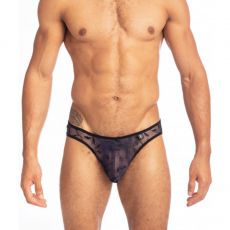 SLIP TRANSPARENT EN TULLE BRODE MARINE - POISON IVY - L'HOMME INVISIBLE