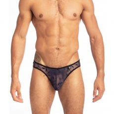 SLIP TRANSPARENT EN TULLE BRODE MARINE - POISON IVY - L'HOMME INVISIBLE