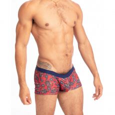 BOXER RAYURES TRANSPARENTES IMPRIME ROUGE - FIORI REALE - L'HOMME INVISIBLE