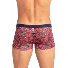 BOXER RAYURES TRANSPARENTES IMPRIME ROUGE - FIORI REALE - L'HOMME INVISIBLE