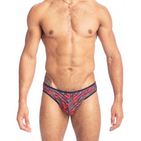 SLIP A RAYURES TRANSPARENTES ROUGE - FIORI REALE - L'HOMME INVISIBLE