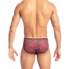 SLIP A RAYURES TRANSPARENTES ROUGE - FIORI REALE - L'HOMME INVISIBLE