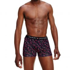 BOXER MOTIF COEUR ORGANIC COTTON ROSE ET MARINE M01831 - TOMMY HILFIGER