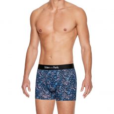 BOXER BLEU A MOTIF FLEURI EN COTON - E644G78 - EDEN PARK