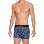 BOXER BLEU A MOTIF FLEURI EN COTON - E644G78 - EDEN PARK