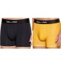 PACK DE DEUX BOXERS JAUNE ET NOIR EN COTON STRETCH - E659G52 - EDEN PARK