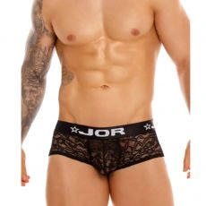 BOXER NOIR A DENTELLE 1378 - JOR