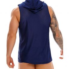 SWEAT POKER MANCHES COURTES A CAPUCHE BLEU 1360 - JOR