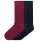 PACK DE 3 PAIRES DE CHAUSSETTES MARINE ET BORDEAUX P703047 - IMPETUS