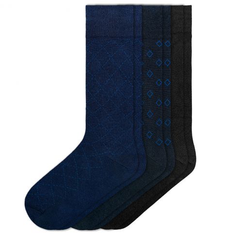 PACK DE 3 PAIRES DE CHAUSSETTES NOIR ET MARINE P703045 - IMPETUS