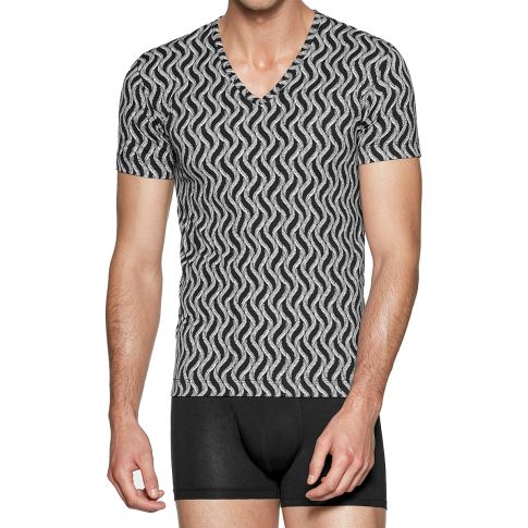 T-SHIRT MOTIF NOIR ET BLANC 1300K68 - IMPETUS