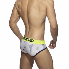 SLIP CACTUS SWIMDERWEAR BLANC AD1005 - ADDICTED