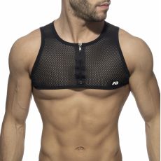 HARNESS MESH ZIP CROP TOP NOIR AD998 - ADDICTED