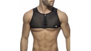 HARNESS MESH ZIP CROP TOP NOIR AD998 - ADDICTED
